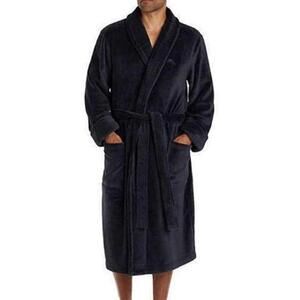 New Tommy Bahama Black Plush Bath Robe One Size Fits All Belt Pockets Black NWT